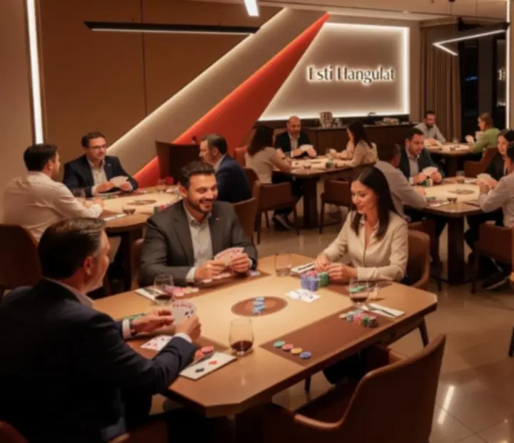 Esti Hangulat étterem belső tere, lounge hangulatú offline póker estével